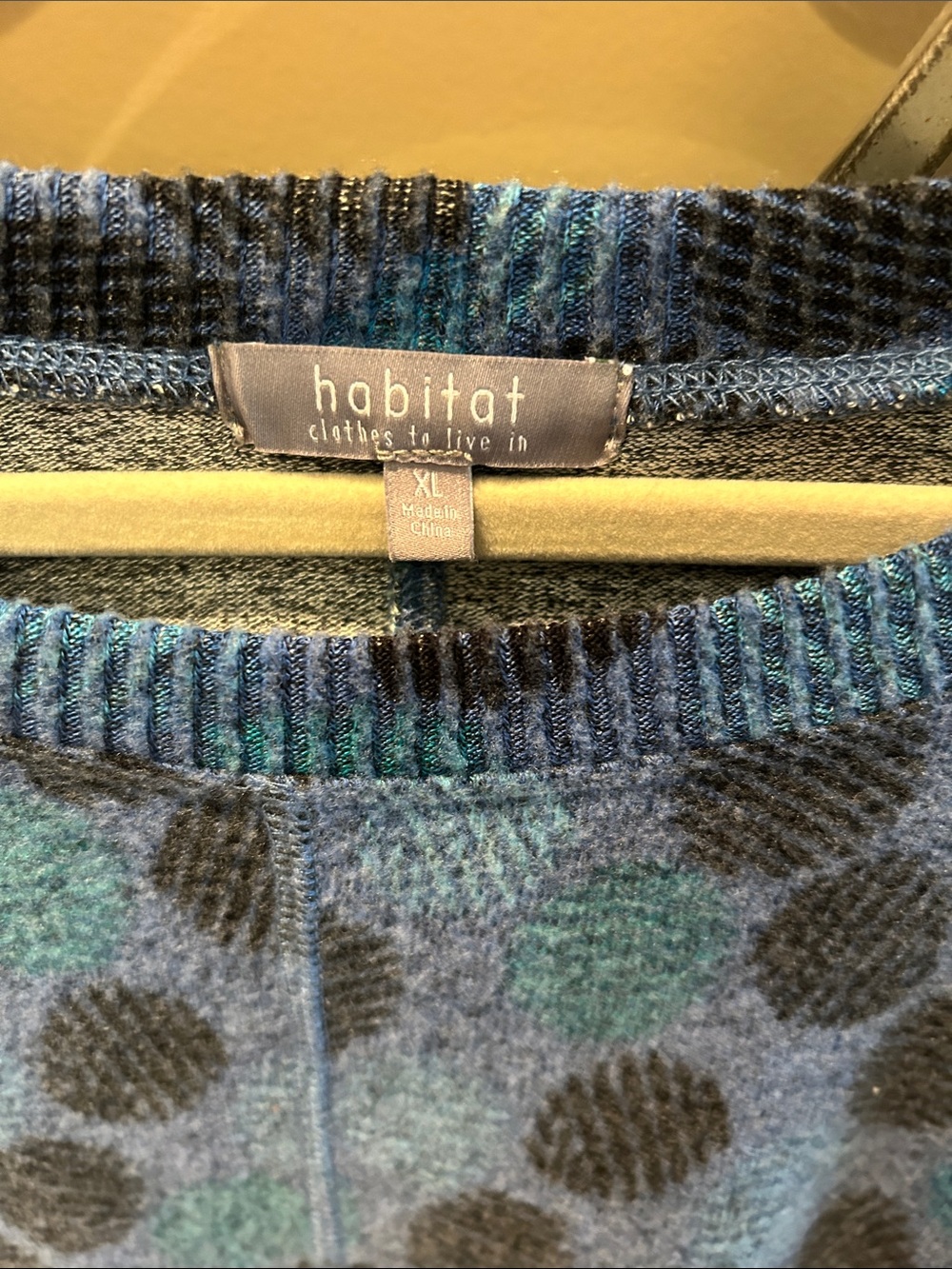 Habitat Teal Blue Top with Charcoal Polka Dots - Picture 3 of 5